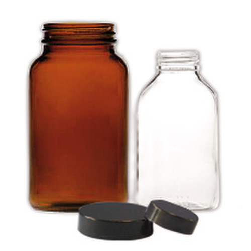 Flacons verre à vis très large ouverture