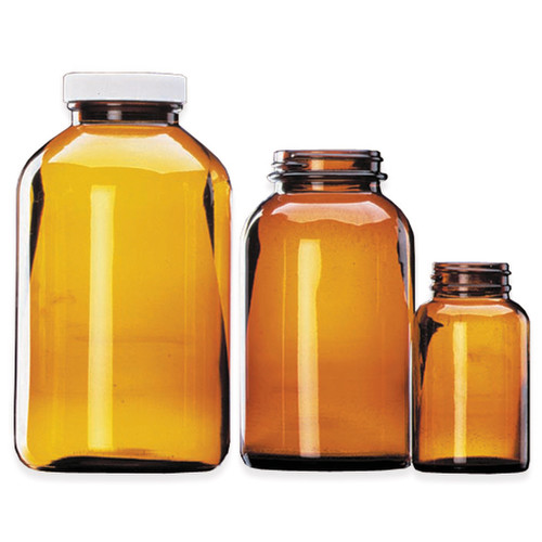 Bouteilles rondes à vis verre ambré Wheaton