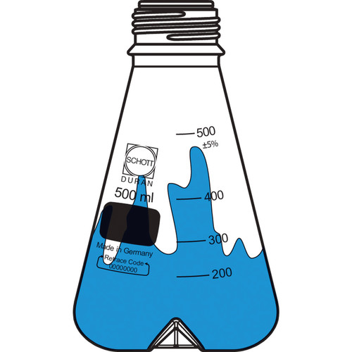 Fioles erlenmeyer Duran® avec déflecteur GL45 (à baffles)