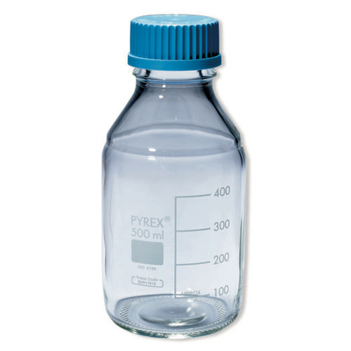 Flacons ronds ISO Pyrex® bouchés