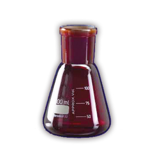 Fioles erlenmeyer col rodé ambré