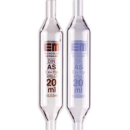 Pipettes jaugées classe AS Hirschmann