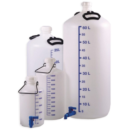 Bonbonnes rondes PEHD graduées bleu