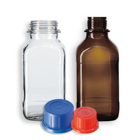 Flacons carrés à vis verre de chimie