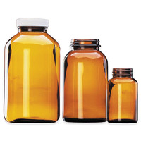 Bouteilles rondes à vis verre ambré Wheaton