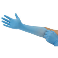 Gants nitrile Touch N Tuff bleu manchette longue